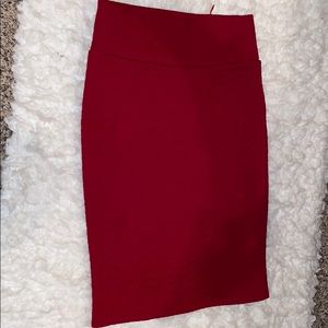 Red pencil skirt